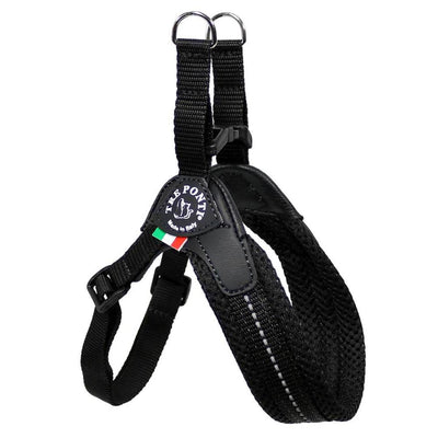 Tre Ponti Mesh Adjustable Girth Easy Fit Pet Harness, Black