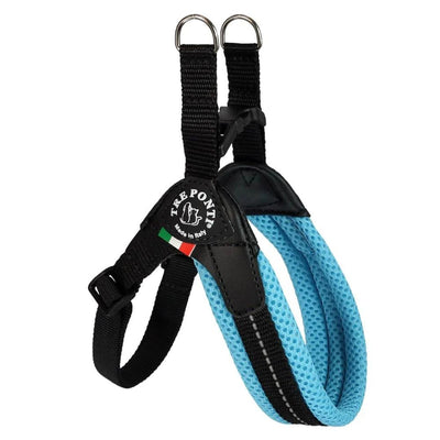 Tre Ponti Mesh Adjustable Girth Easy Fit Pet Harness, Blue