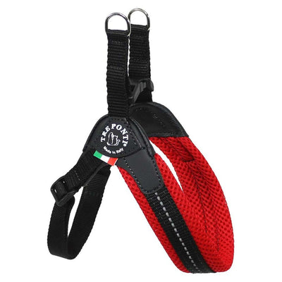 Tre Ponti Mesh Adjustable Girth Easy Fit Pet Harness, Red