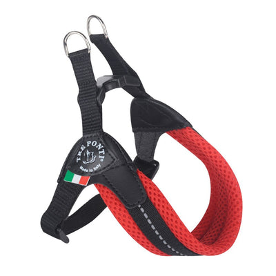 Tre Ponti Mesh Adjustable Girth Easy Fit Pet Harness, Red