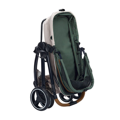Ibiyaya Retro Luxe Pet Stroller for Cats & Dogs Up to 30Kg, Soft Sage