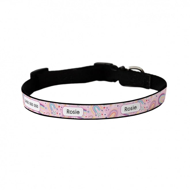 Personalised Dog Collar - Rainbow Dreams