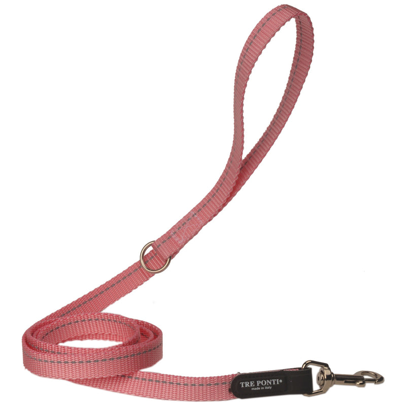 Tre Ponti Reflective Dog Leash, Pink