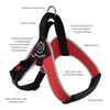 Tre Ponti Brio Adjustable Step In Dog Harness, Red