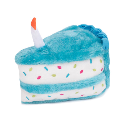 Zippy Paws Birthday Cake Plush Squeaker Dog Toy, Blue