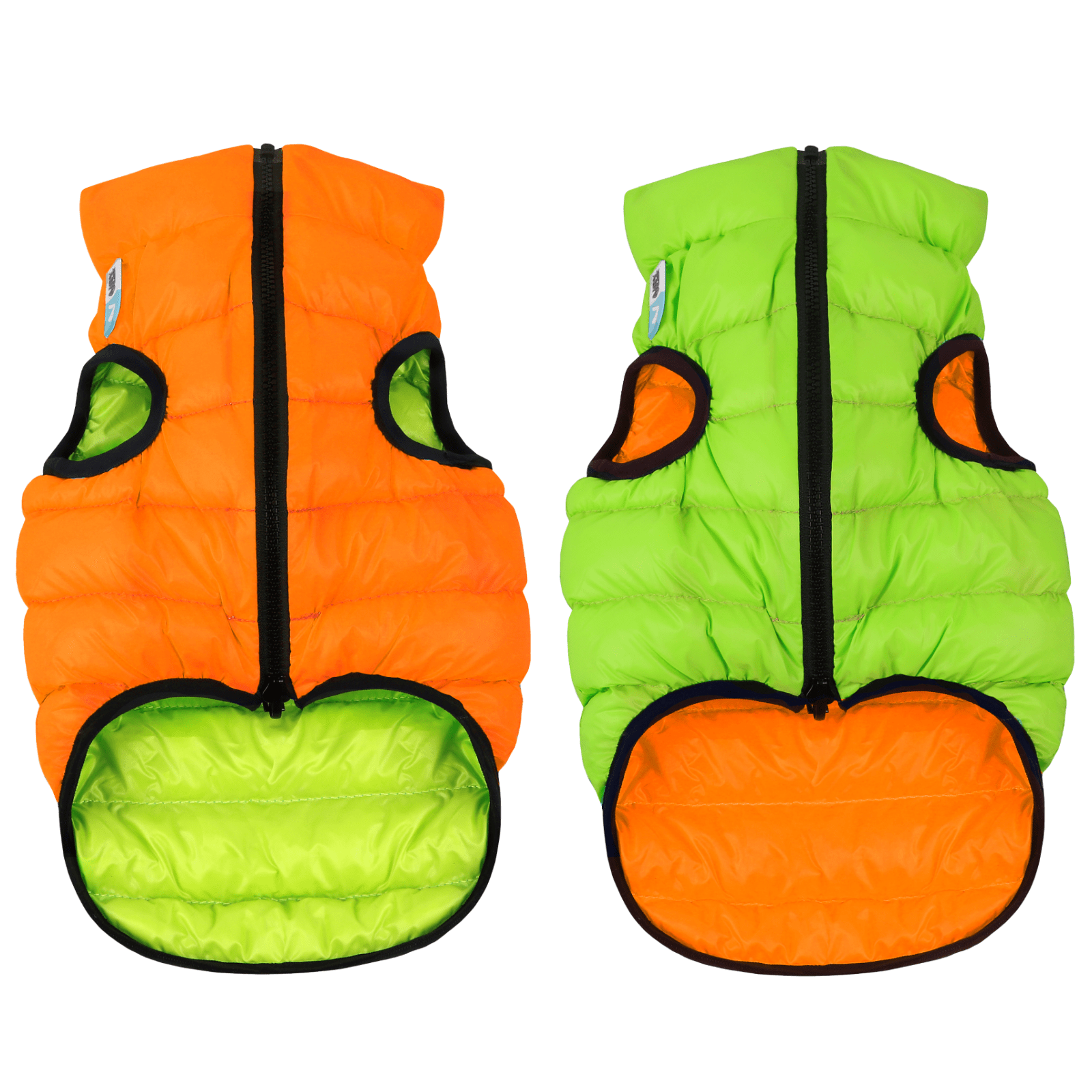 Airy Vest Dog Jacket XS22 / Orange/Lime Reversible Puffer Dog Jacket Airy Vest