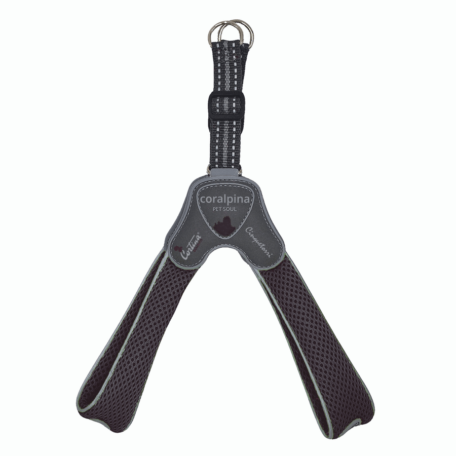 Coralpina Pet Soul Dog Harness Cinquetorri Step-in Dog Harness, Charcoal Grey