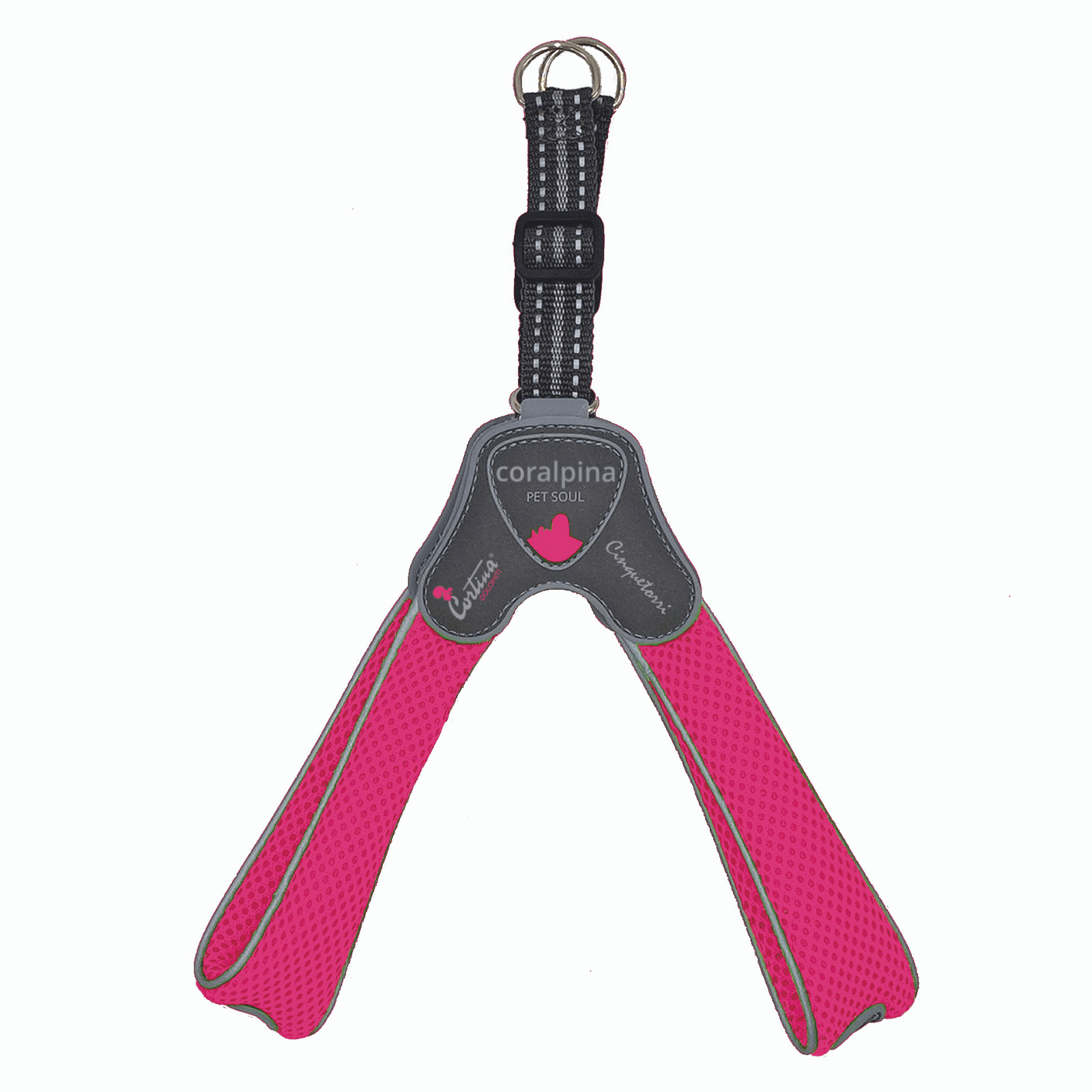Coralpina Pet Soul Dog Harness Cinquetorri Step-in Dog Harness, Fluoro Pink