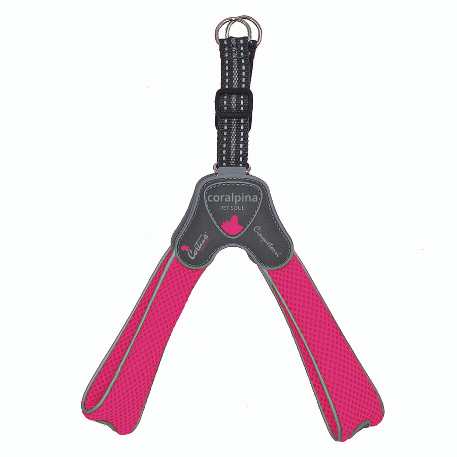 Coralpina Pet Soul Dog Harness Cinquetorri Step-in Dog Harness, Fluoro Pink