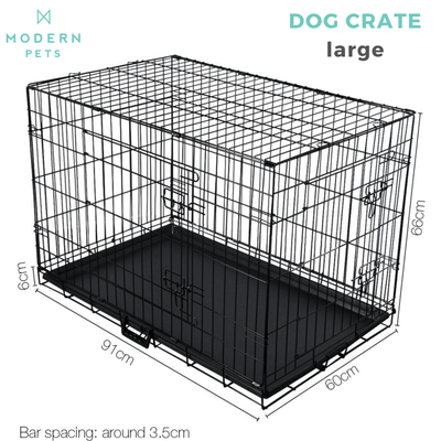 DSZ Containment Foldable Dog Crate, Black Steel Pet Cage