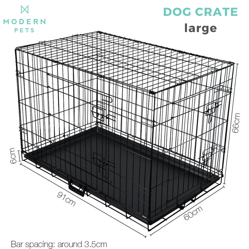 DSZ Containment Foldable Dog Crate, Black Steel Pet Cage