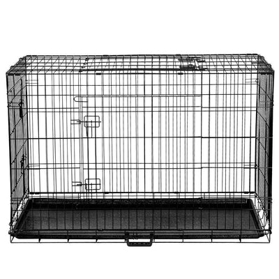 DSZ Containment Foldable Dog Crate, Black Steel Pet Cage