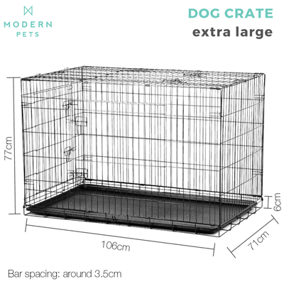 DSZ Containment Foldable Dog Crate, Black Steel Pet Cage