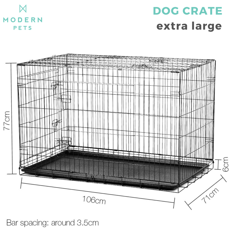 DSZ Containment Foldable Dog Crate, Black Steel Pet Cage