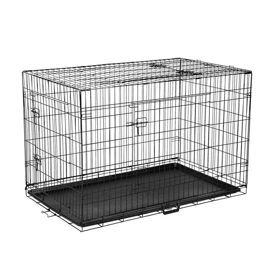 DSZ Containment Foldable Dog Crate, Black Steel Pet Cage