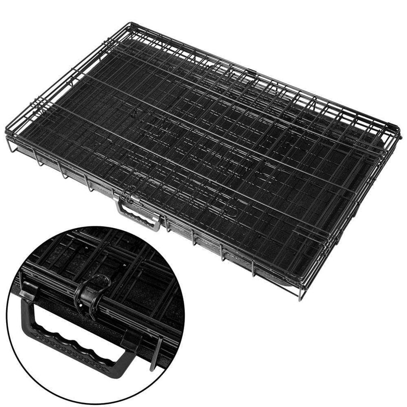 DSZ Containment Foldable Dog Crate, Black Steel Pet Cage