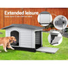 DSZ Dog House Outdoor Dog House, Waterproof Plastic Kennel Large, Grey