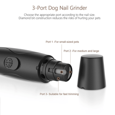 Elspet Pet Grooming Elspet Pet Nail Grinder with 3 Trimmer Ports, USB Rechargeable
