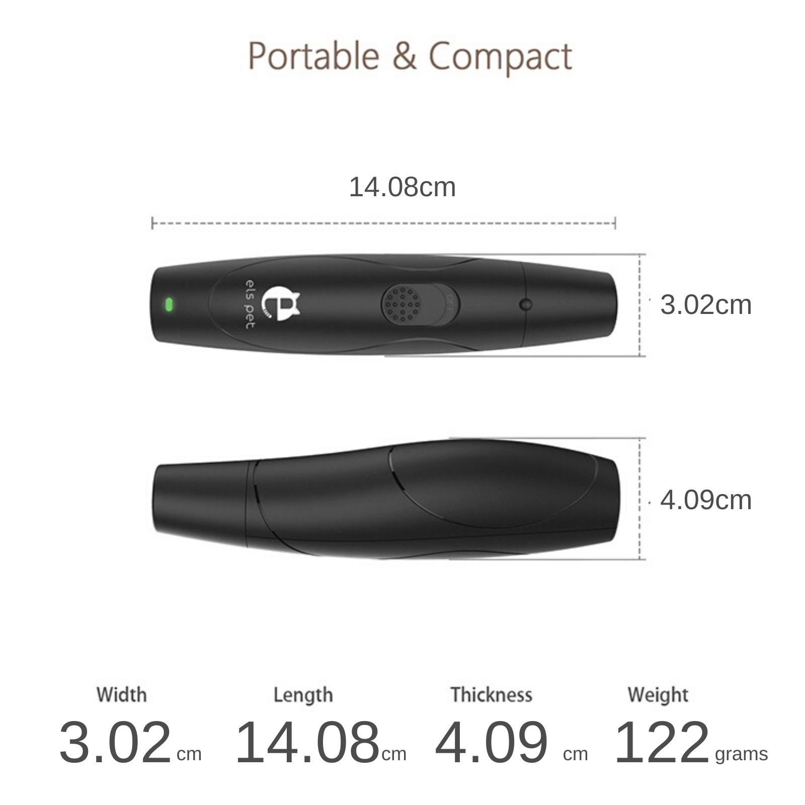 Elspet Pet Grooming Elspet Pet Nail Grinder with 3 Trimmer Ports, USB Rechargeable