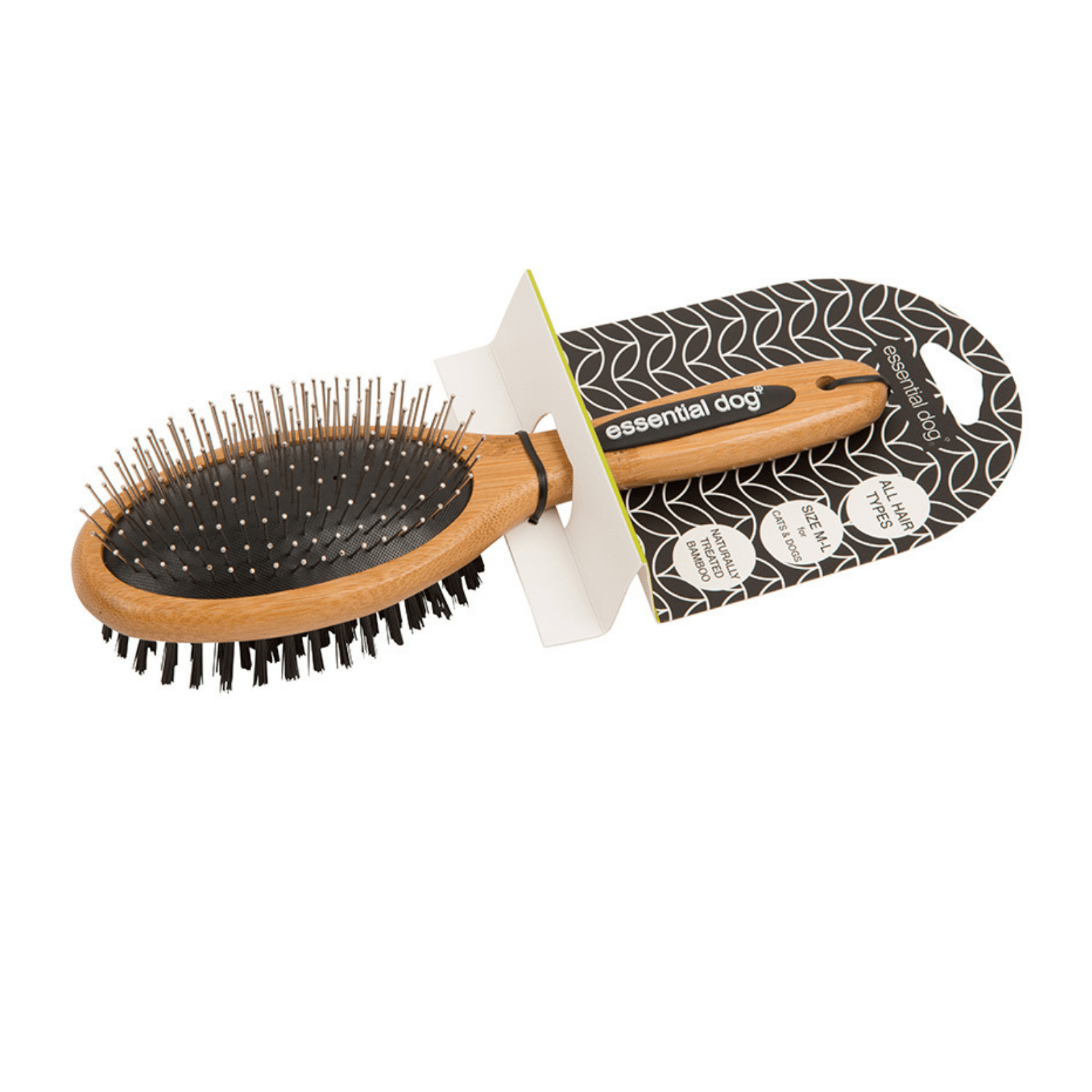 Essential Dog Pet Grooming Natural Bamboo Two-Sided Pet Brush