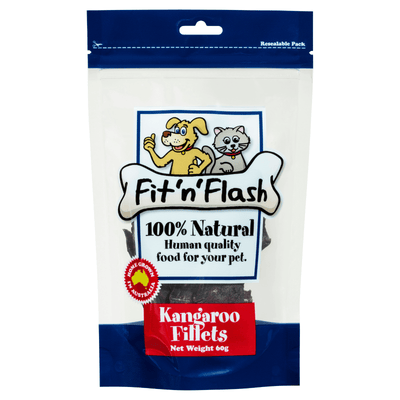 Fit N Flash Pet Treats Fit'n’Flash Natural Dog Treats, Kangaroo Fillets 60g