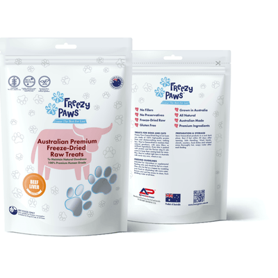 Freezy Paws Pet Treats Premium Human Grade Freeze-Dried Raw Pet Treats, Beef Liver 100g