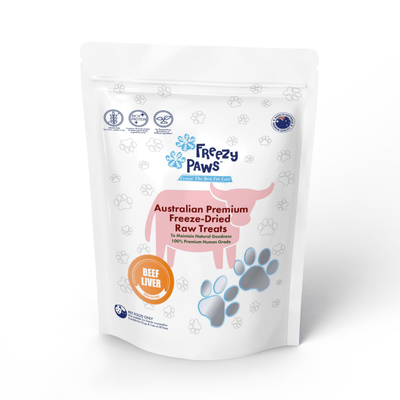 Freezy Paws Pet Treats Premium Human Grade Freeze-Dried Raw Pet Treats, Beef Liver 100g