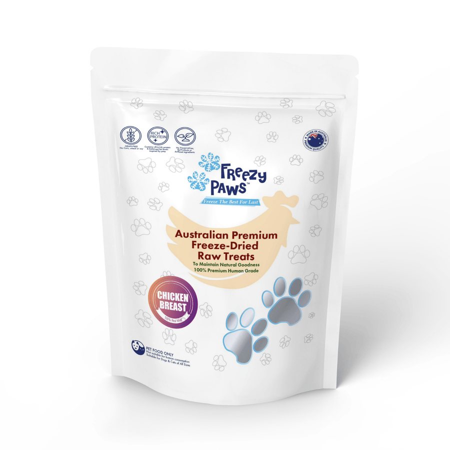 Freezy Paws Pet Treats Premium Human Grade Freeze-Dried Raw Pet Treats, Chicken Breast 100g