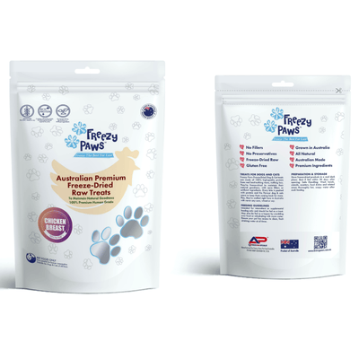 Freezy Paws Pet Treats Premium Human Grade Freeze-Dried Raw Pet Treats, Chicken Breast 100g