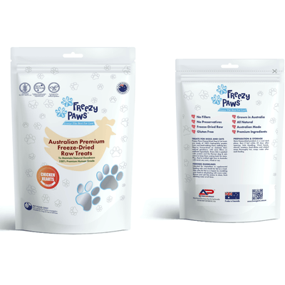 Freezy Paws Pet Treats Premium Human Grade Freeze-Dried Raw Pet Treats, Chicken Hearts 100g