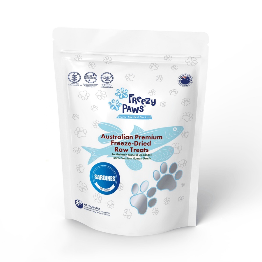 Freezy Paws Pet Treats Premium Human Grade Freeze-Dried Raw Pet Treats, Sardines 80g