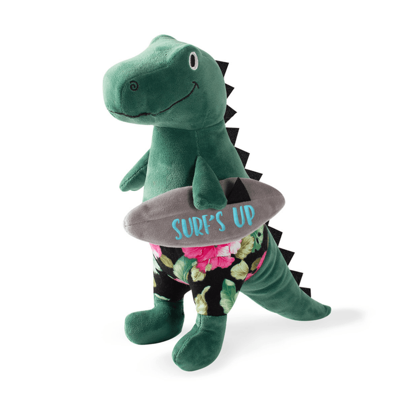 Fringe Studio Dog Toy Fringe Studio Surfer Bro Surfing T-Rex Plush Squeaker Dog Toy
