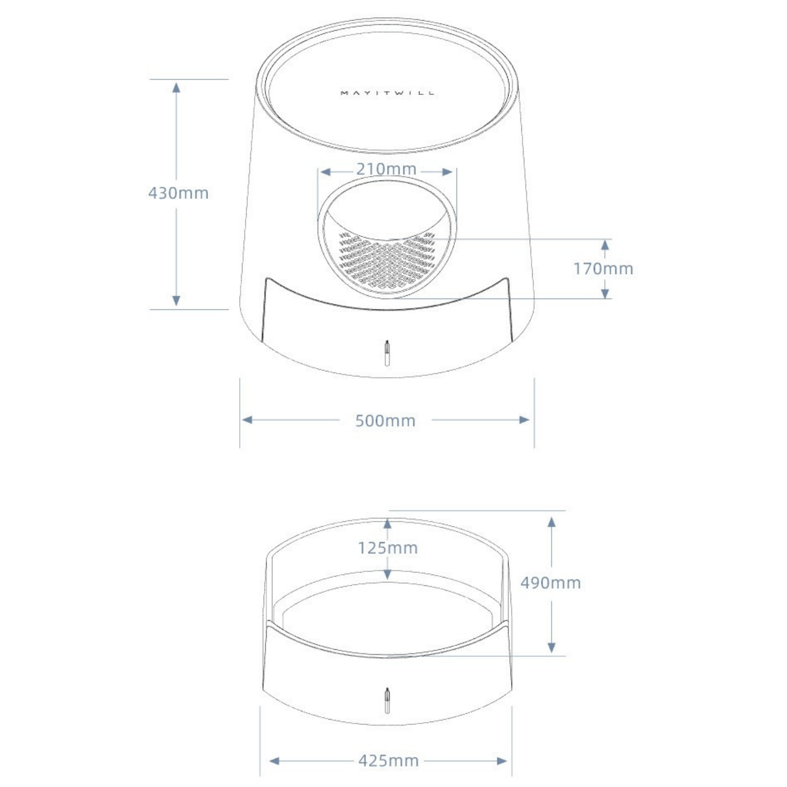 Furrytail Litter Box Mayitwill Cat Castle Semi Closed Litter Box with Scoop, Green
