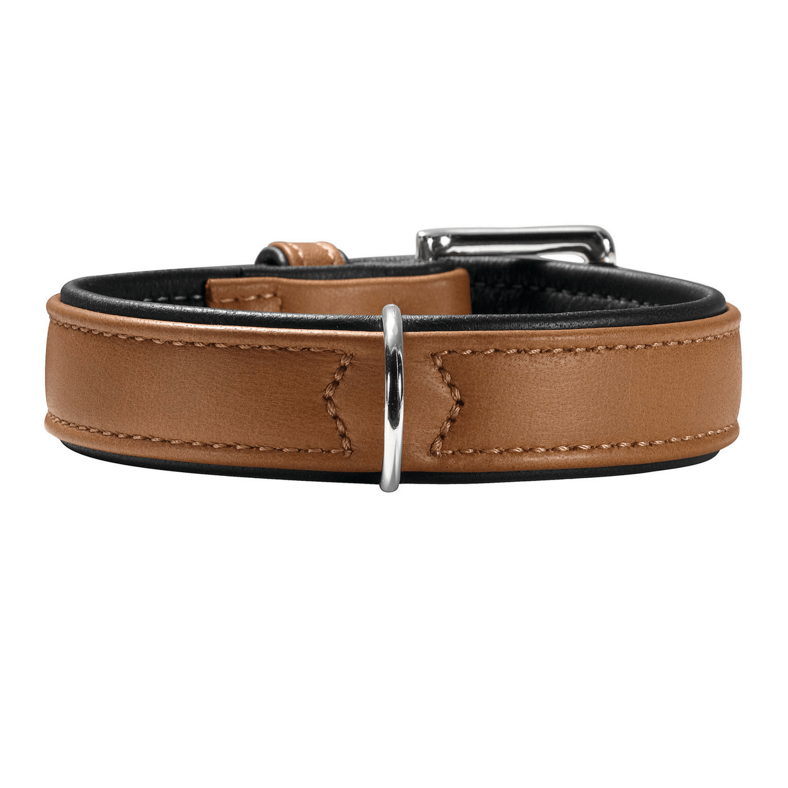 Hunter Canadian Elk Leather Dog Collar Cognac Modern Pets