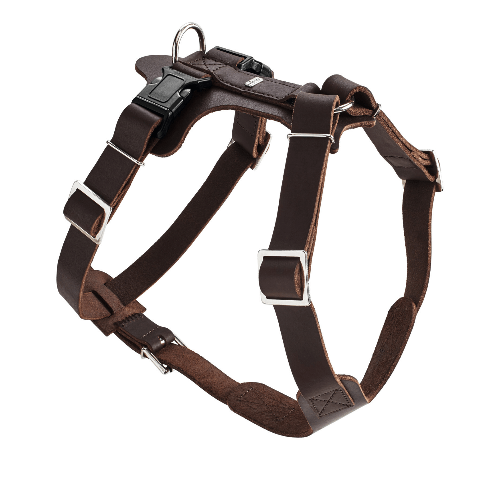 Hunter International Dog Collar Hunter Aalborg Soft Genuine Leather Dog Harness, Dark Brown