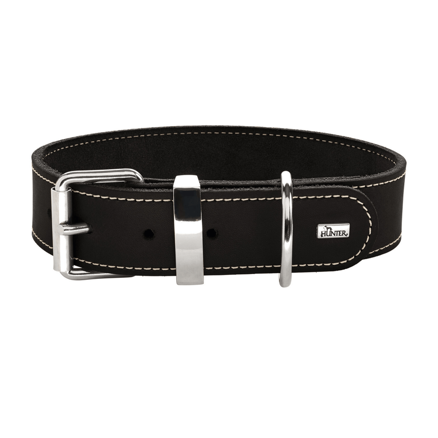 Hunter International Dog Collar Hunter Aalborg Special Leather Dog Collar, Black