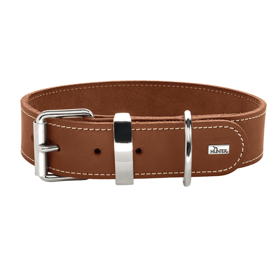Hunter International Dog Collar Hunter Aalborg Special Leather Dog Collar, Cognac