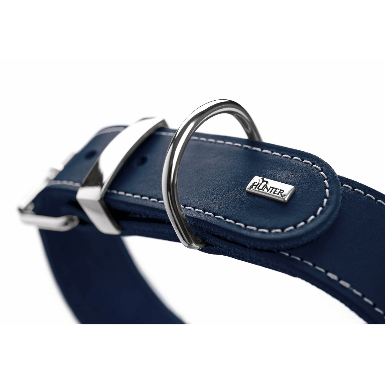Hunter International Dog Collar Hunter Aalborg Special Leather Dog Collar, Dark Blue