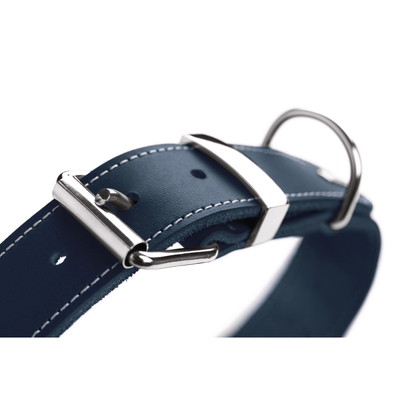 Hunter International Dog Collar Hunter Aalborg Special Leather Dog Collar, Dark Blue
