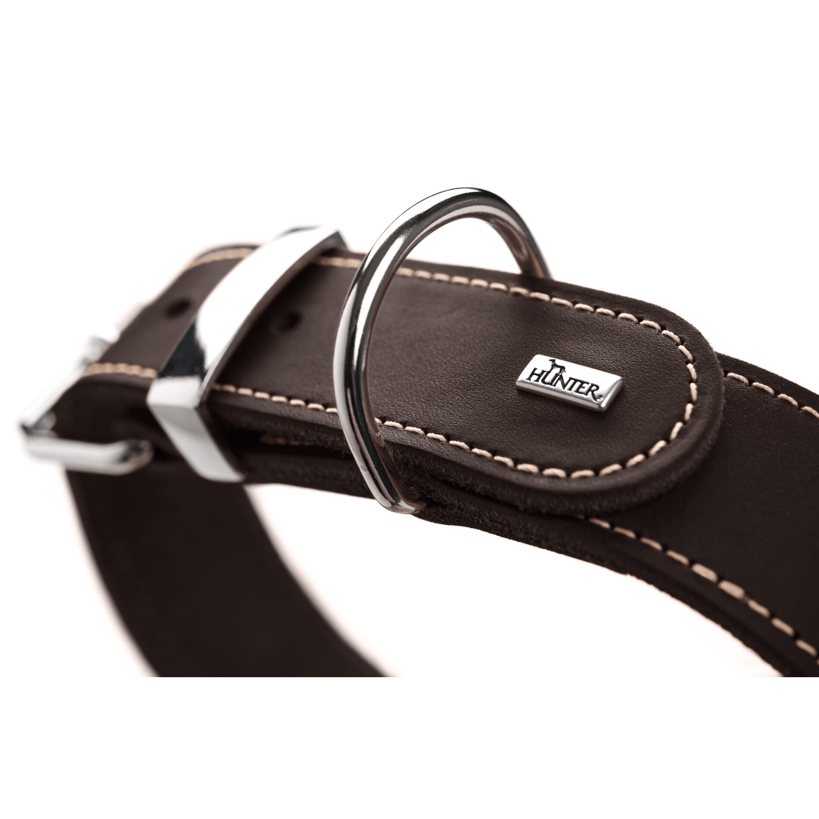 Hunter International Dog Collar Hunter Aalborg Special Leather Dog Collar, Dark Brown