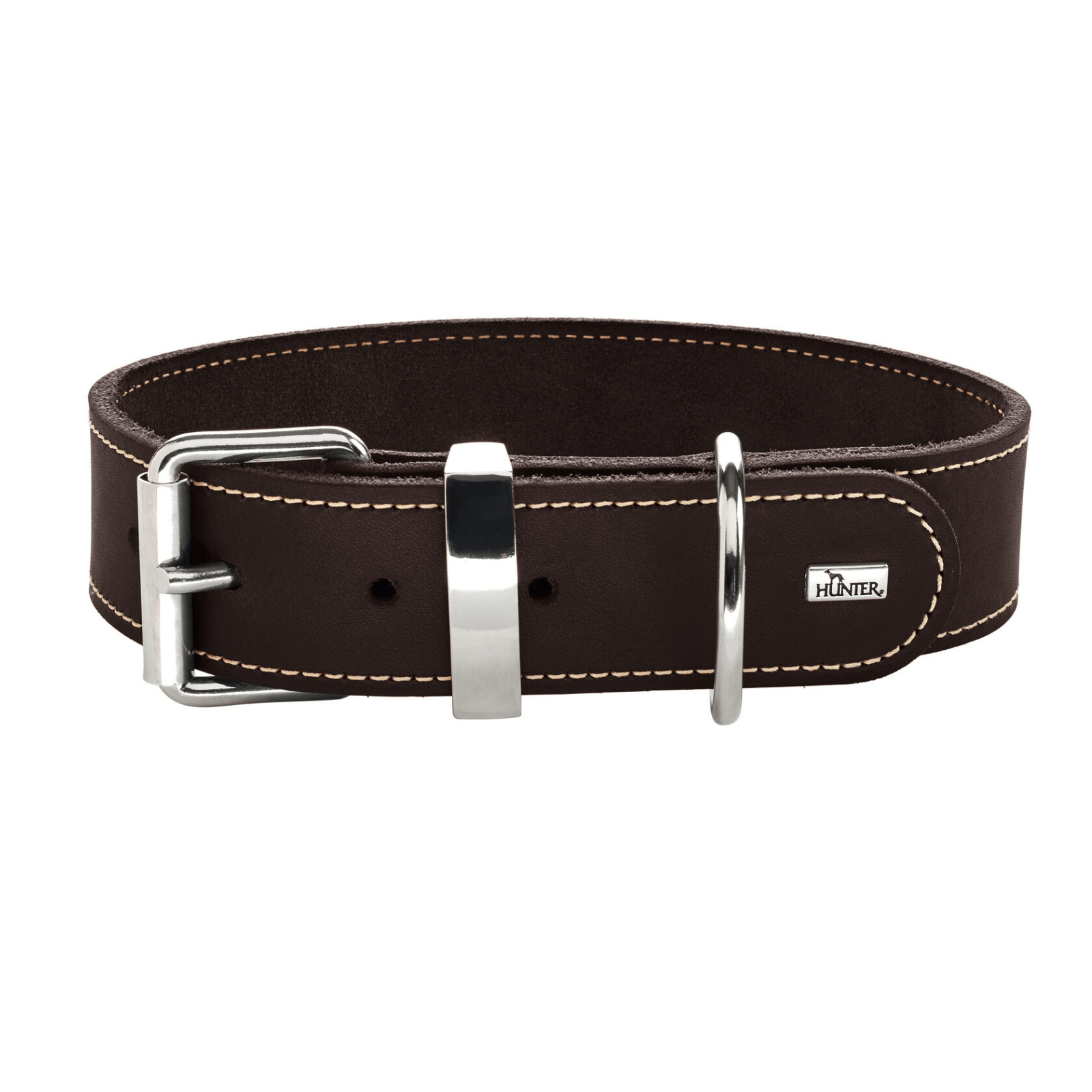 Hunter International Dog Collar Hunter Aalborg Special Leather Dog Collar, Dark Brown