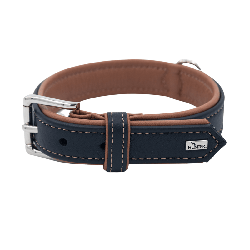 Hunter International Dog Collar Hunter Canadian Elk Leather Dog Collar, Black