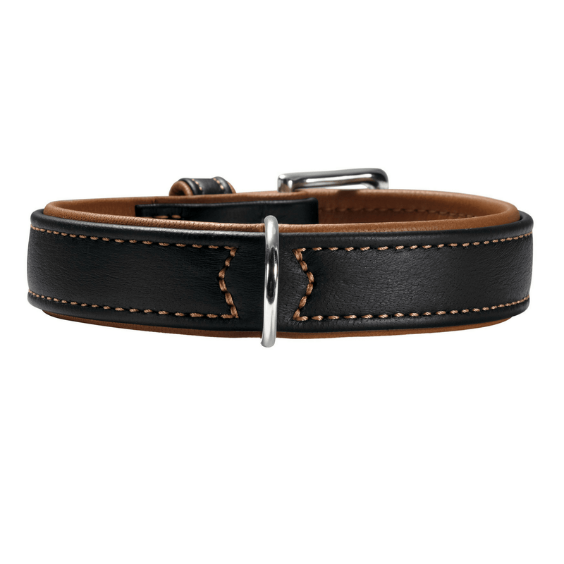 Hunter International Dog Collar Hunter Canadian Elk Leather Dog Collar, Black
