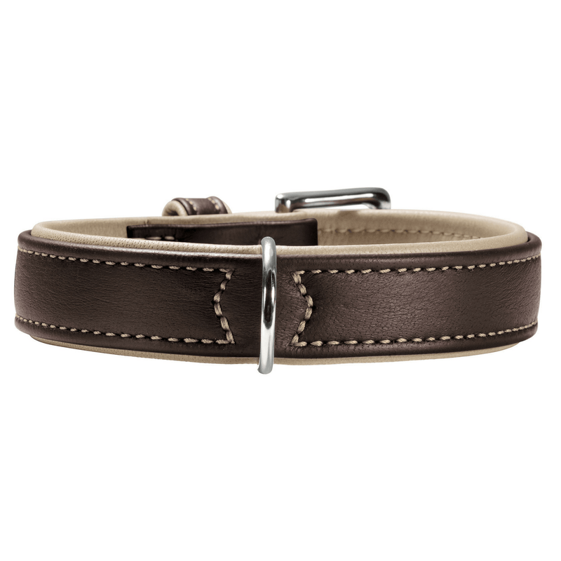 Hunter International Dog Collar Hunter Canadian Elk Leather Dog Collar, Brown