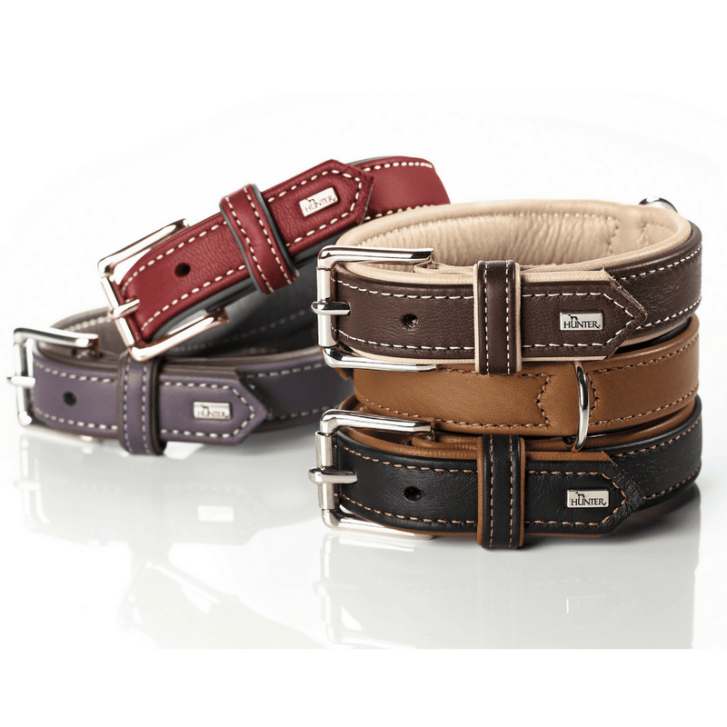 Hunter International Dog Collar Hunter Canadian Elk Leather Dog Collar, Brown