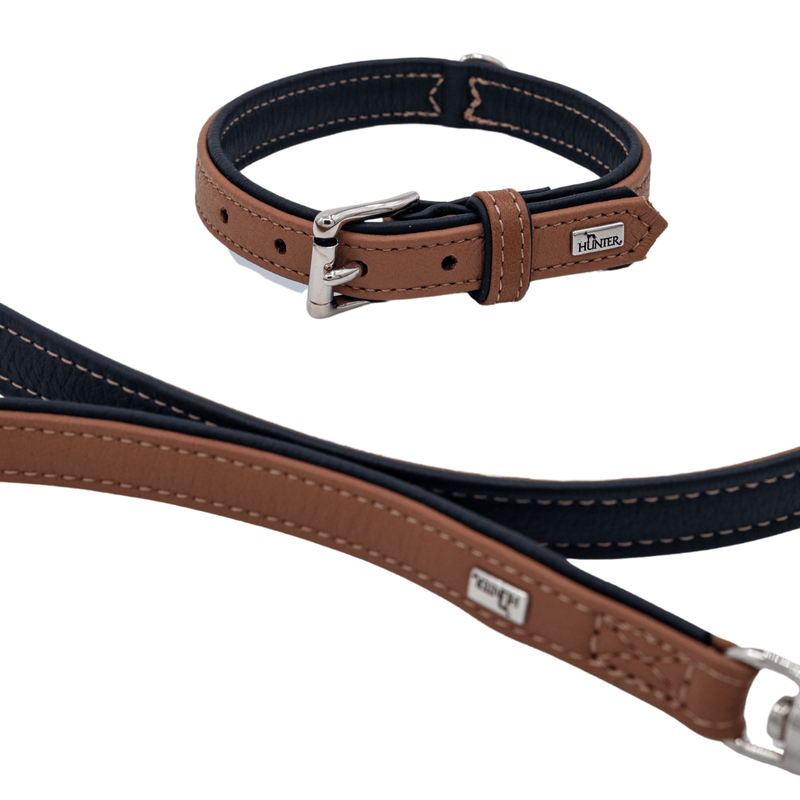 Hunter International Dog Collar Hunter Canadian Elk Leather Dog Collar, Cognac
