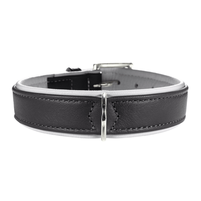 Hunter International Dog Collar Hunter Canadian Elk Leather Dog Collar, Grey
