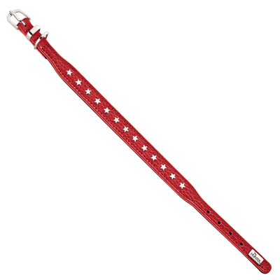 Hunter International Dog Collar Hunter Capri Mini Stars Leather Dog Collar, Small to Medium Breeds