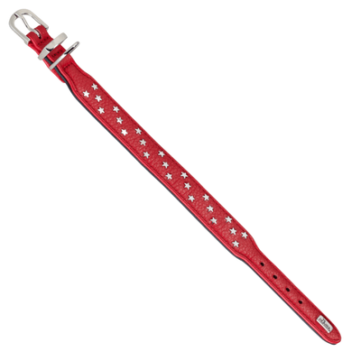 Hunter International Dog Collar Hunter Capri Mini Stars Leather Dog Collar, Small to Medium Breeds