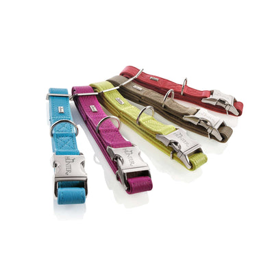 Hunter International Dog Collar Hunter Capri Pearl Alu-Strong Leather Dog Collar Clasp Buckle